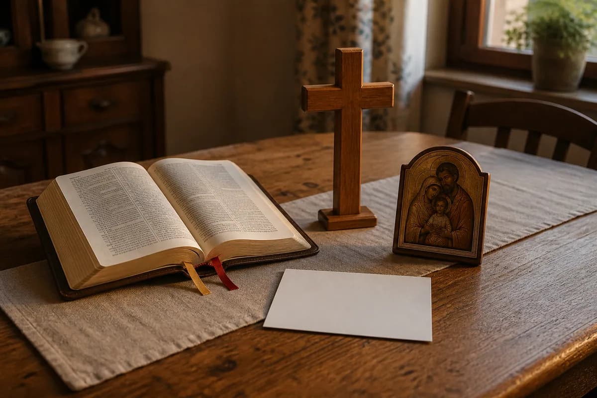 Biblia, krzyż i ikona jako katolickie prezenty ślubne
