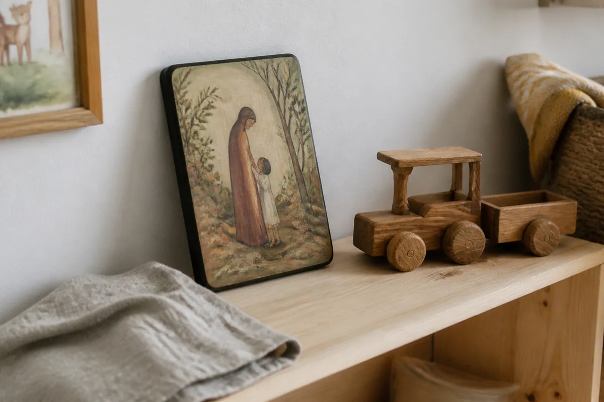 Ręcznie malowana ikona patrona dziecka